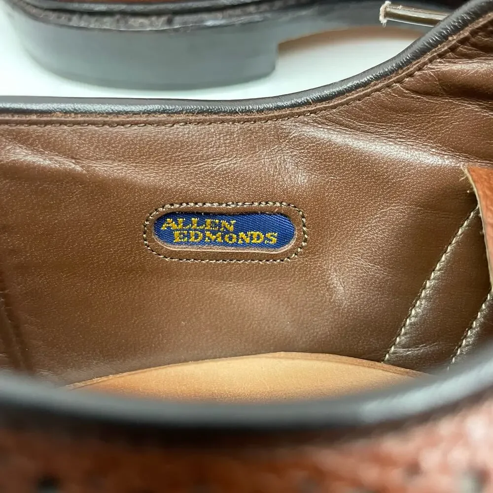 Allen Edmonds | AA Narrow MacNeil Brown Leather Long Wingtip Oxfords Dress Shoes